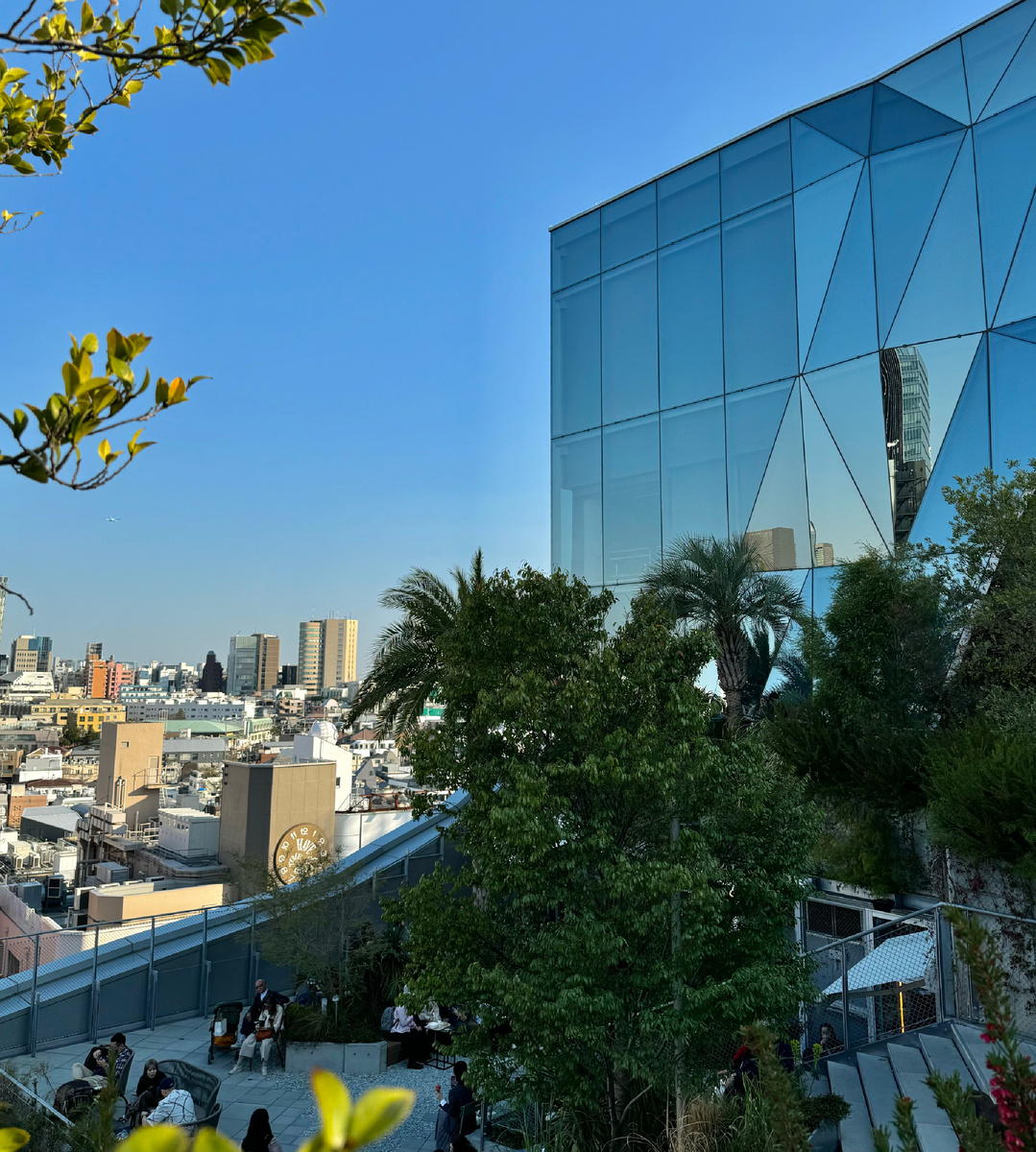 Площадка для отдыха на крыше ТЦ в Токио 