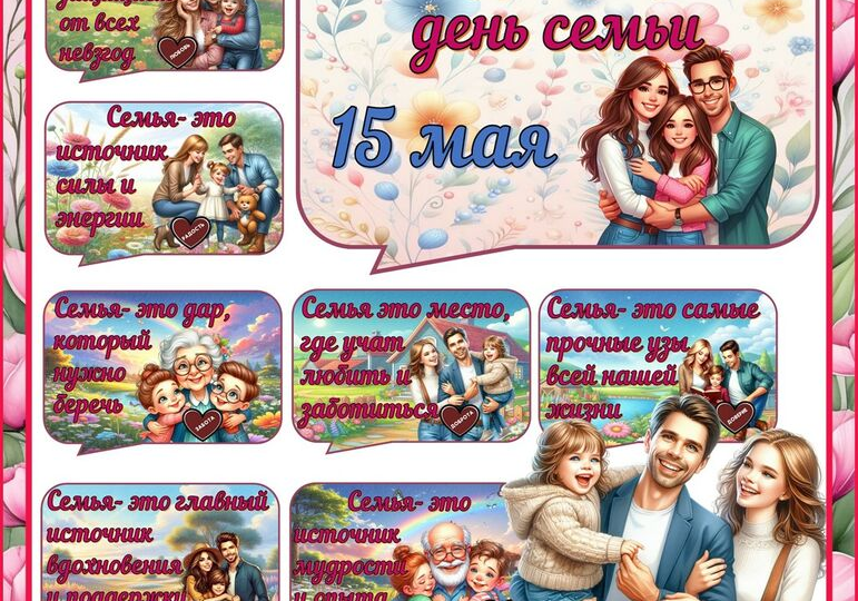 Международный день семьи Речевые облачка 15 мая.