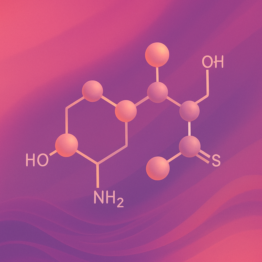 стилизованная молекула окситоцина на градиентном фоне.