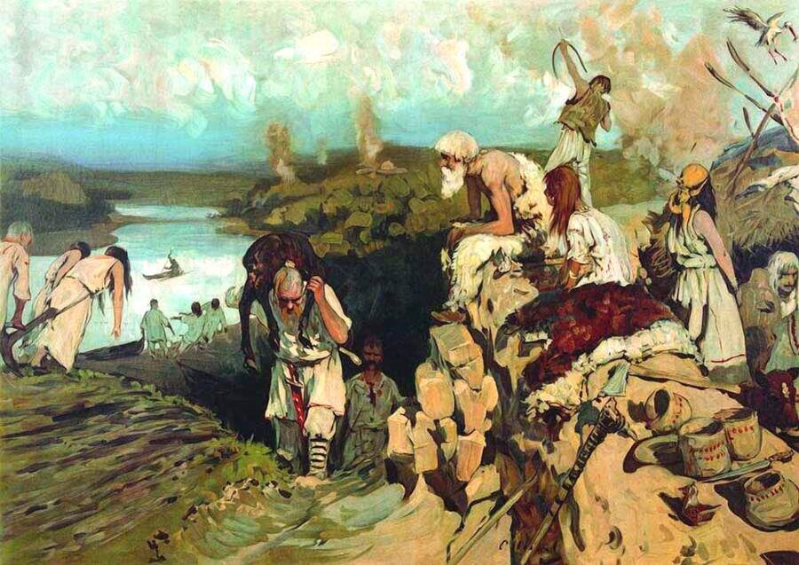    С. В. Иванов, «Жилье восточных славян», 1909 г. Источник: artchive.ru