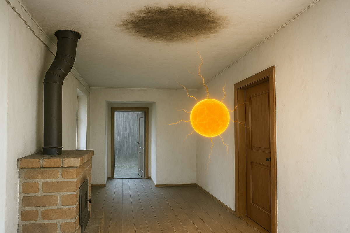 Шаровая молния проникла в дом через печную трубу (реконструкция)