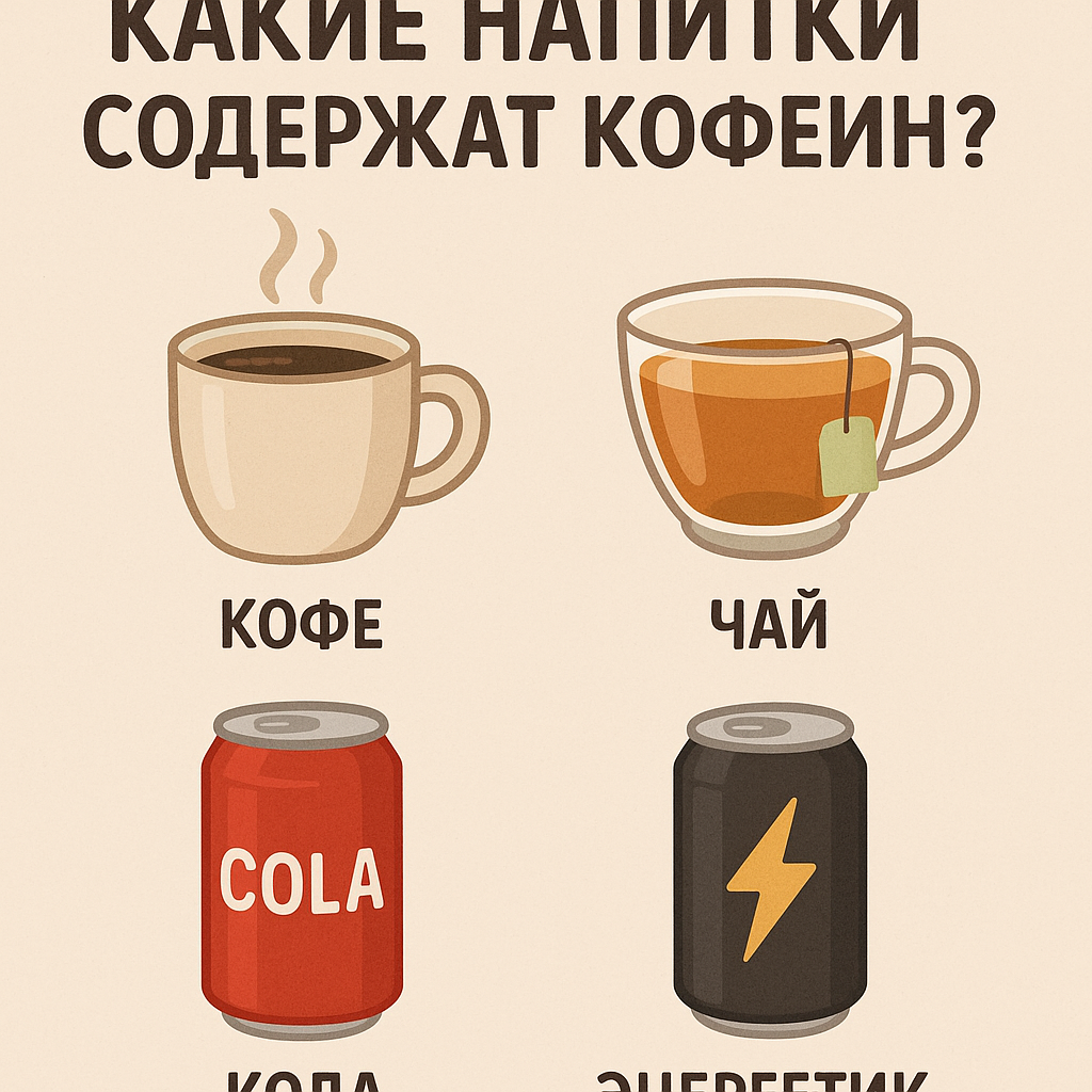Какие напитки содержат кофеин?