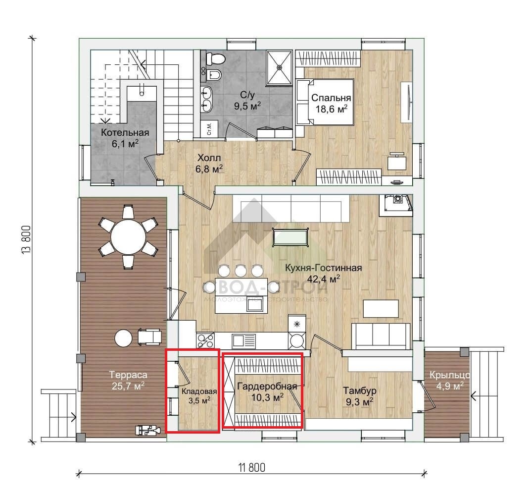 Пример кладовой и гардеробной. 