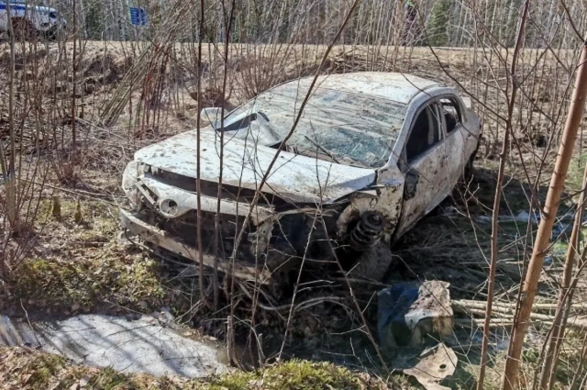   Молодой водитель с пассажирами из Томска улетел в кювет