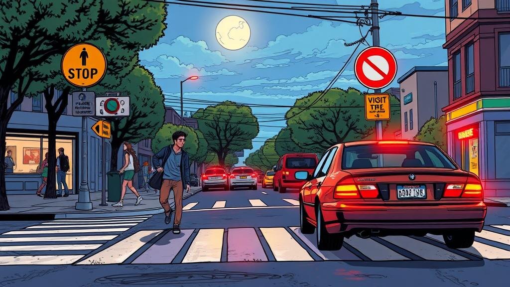 Остановка на пешеходном переходе.