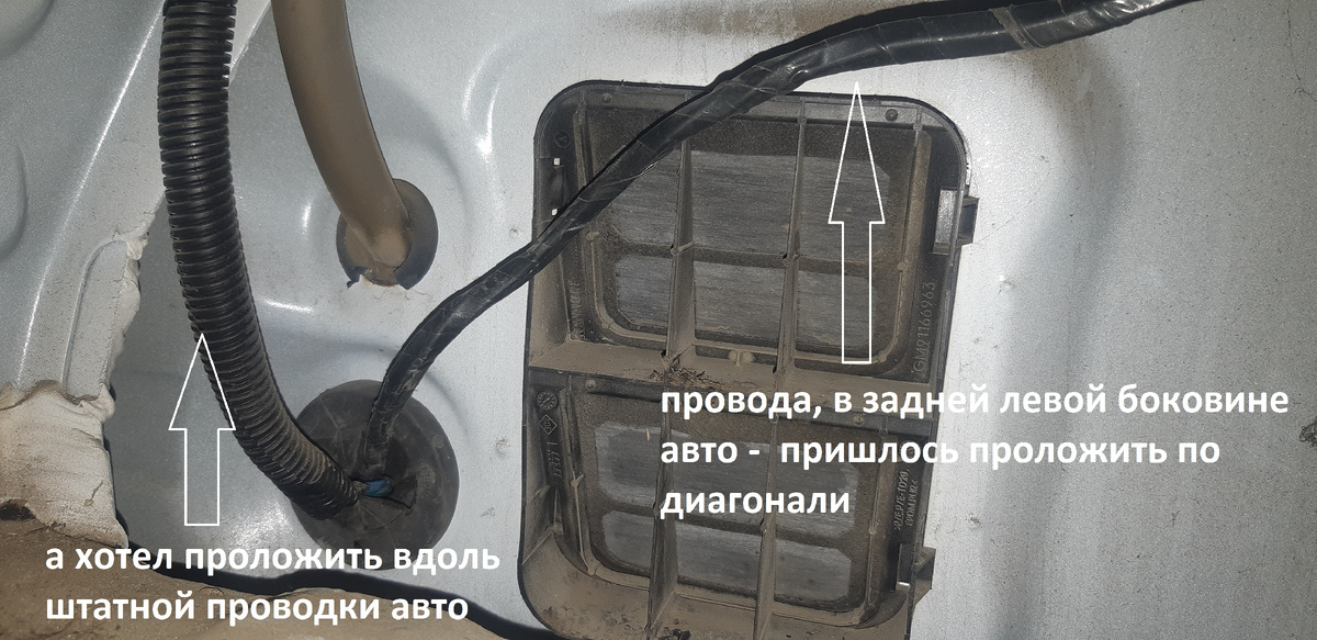 прокладка проводки внутри салона