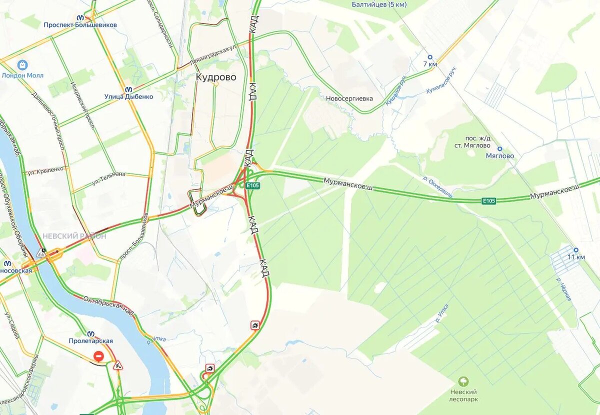    Фото: скрин Яндекс Пробки