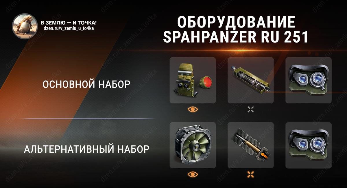 Оборудование для Spähpanzer Ru 251 (World of Tanks / Мир танков)