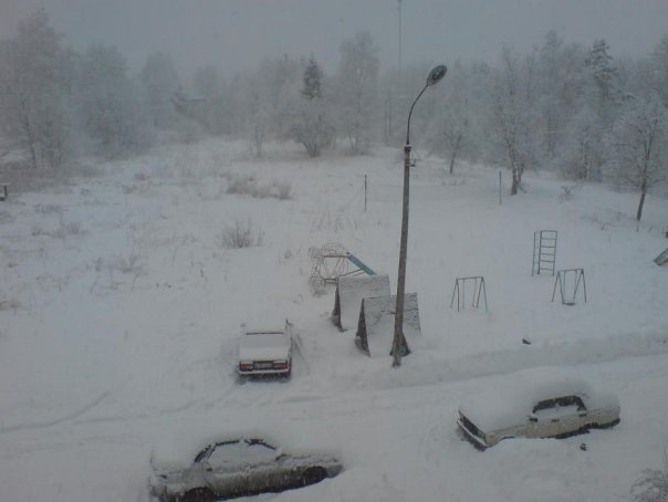 вид из окна на детскую площадку моего детства