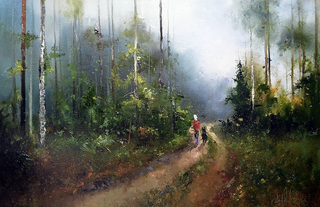 Медведев Игорь Витальевич, «Дорога в осень», 2016, холст, масло, 60 х 40 см