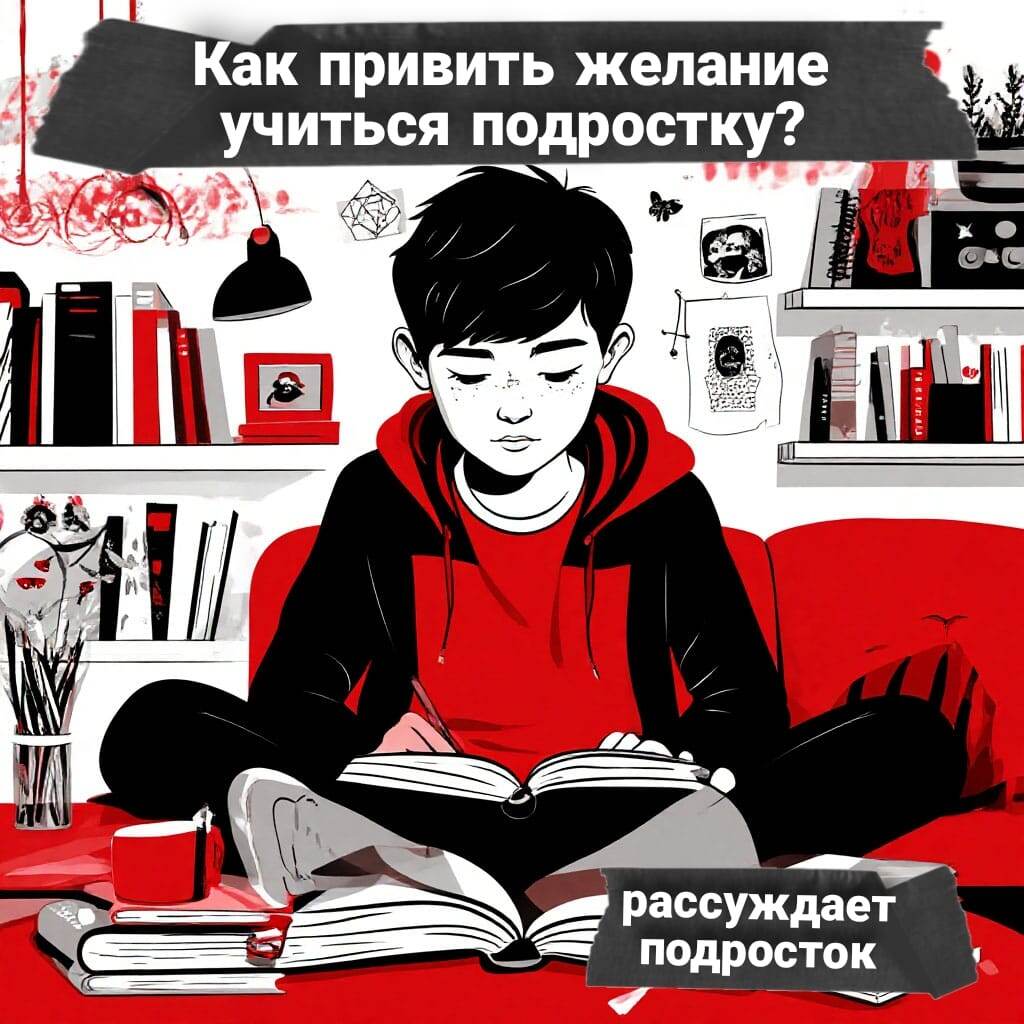 Обложка для статьи создана нейросетью и обработана автором. "Почему подросток не хочет учиться?"
