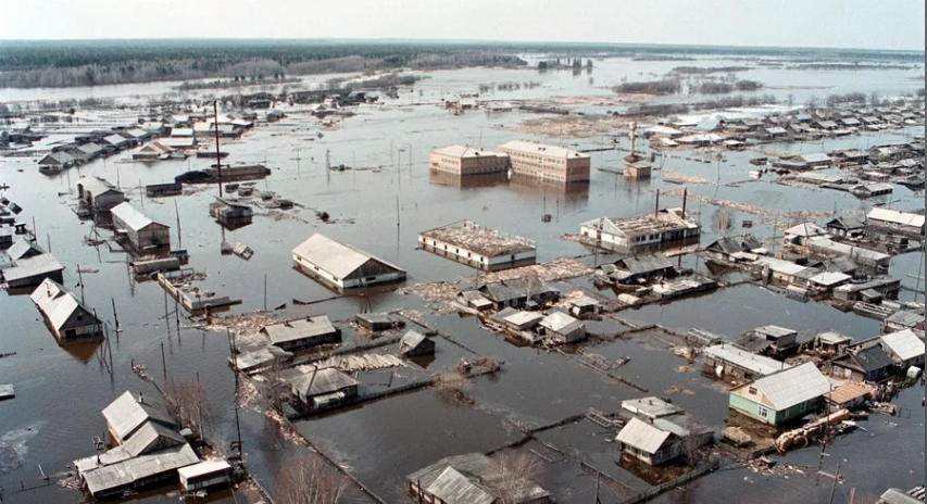 Ярцево во время наводнения 2000 год