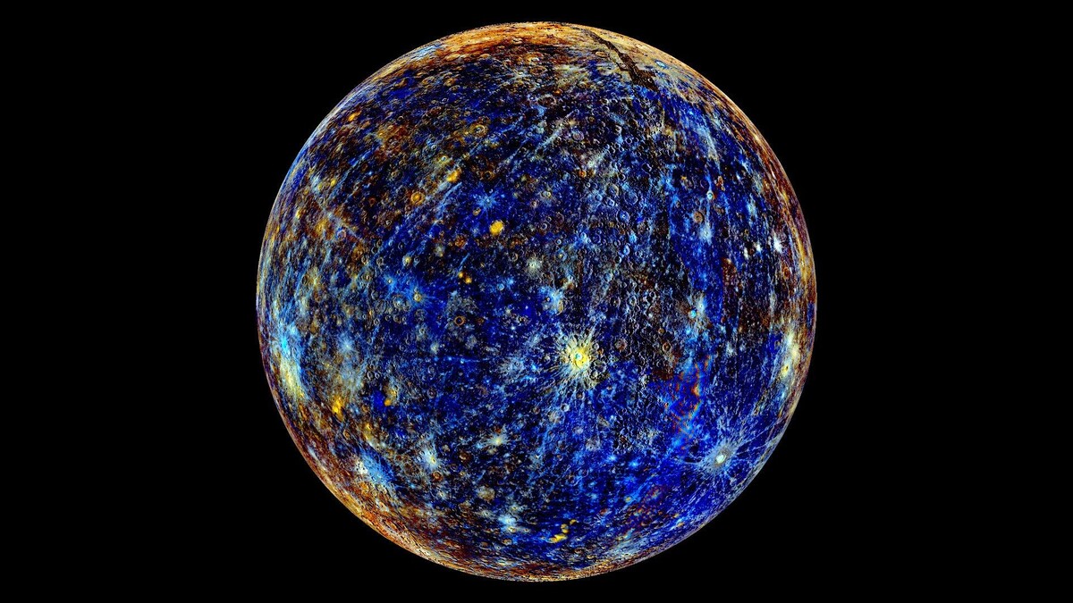 Фото Меркурия в желто-синем спектре