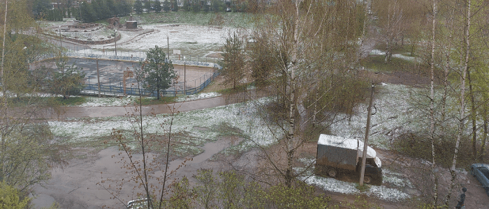 Снег в мае. Россия, Тверская область.