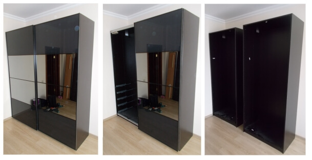 Поэтапная разборка шкафа купе