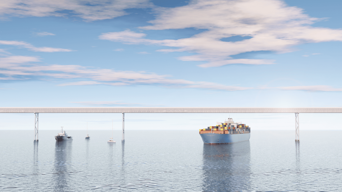    Увеличение пролета в два раза с сохранением оптимального прогиба стало возможным благодаря разработке мембранного тоннеля / © Unitsky String Technologies Inc.