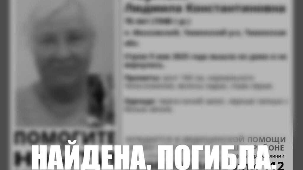     Источник: Поисковый отряд «ЛизаАлерт» Тюменской области