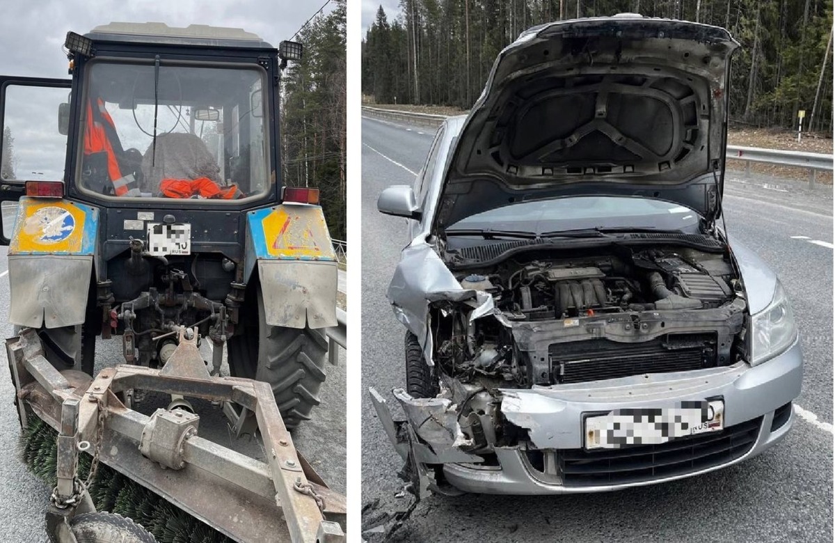    ДТП в Пряжинском районе. Фото: Госавтоинспекция Карелии