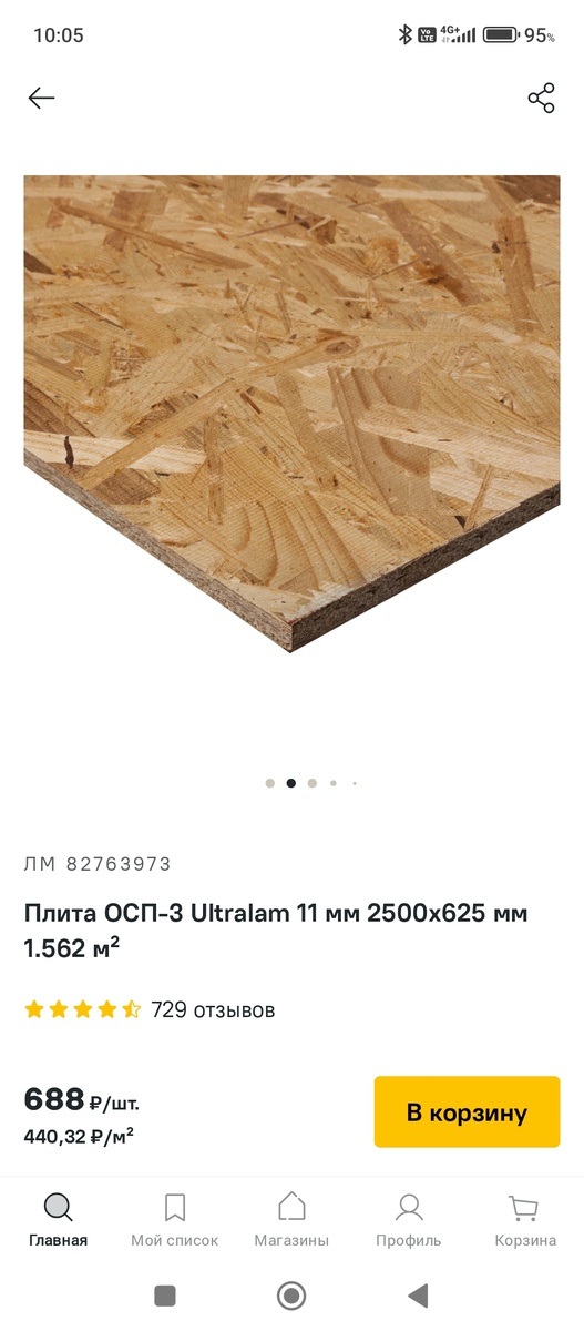 ОСП-3 11 мм 2500x625 мм.