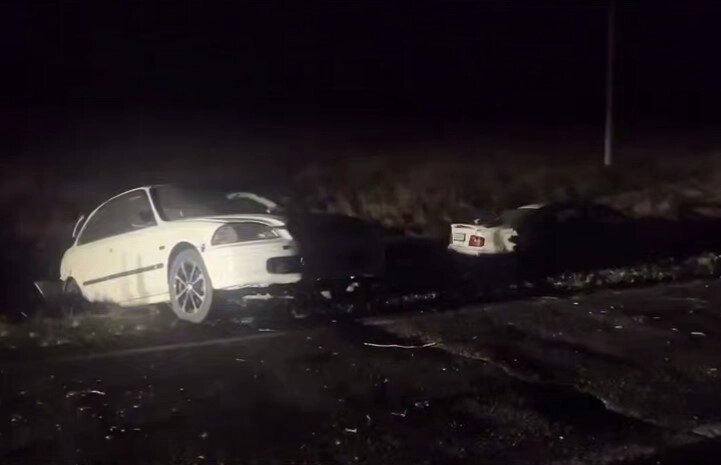    Нелегальные гонки ночью 11 мая закончились смертью несовершеннолетней девушки. Фото: кадр видео/ ГИБДД по Иркутской области