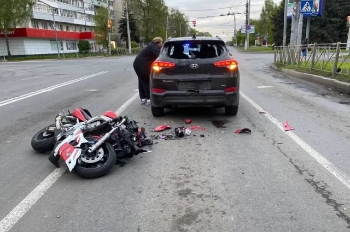    Во Владимире мотоцикл столкнулся с легковым автомобилем