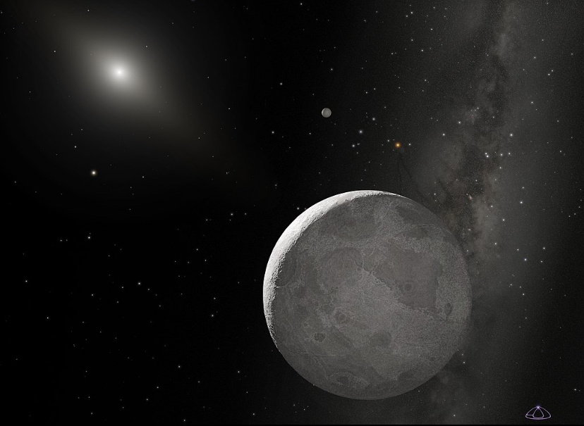 Художественное представление Эриды и спутника 