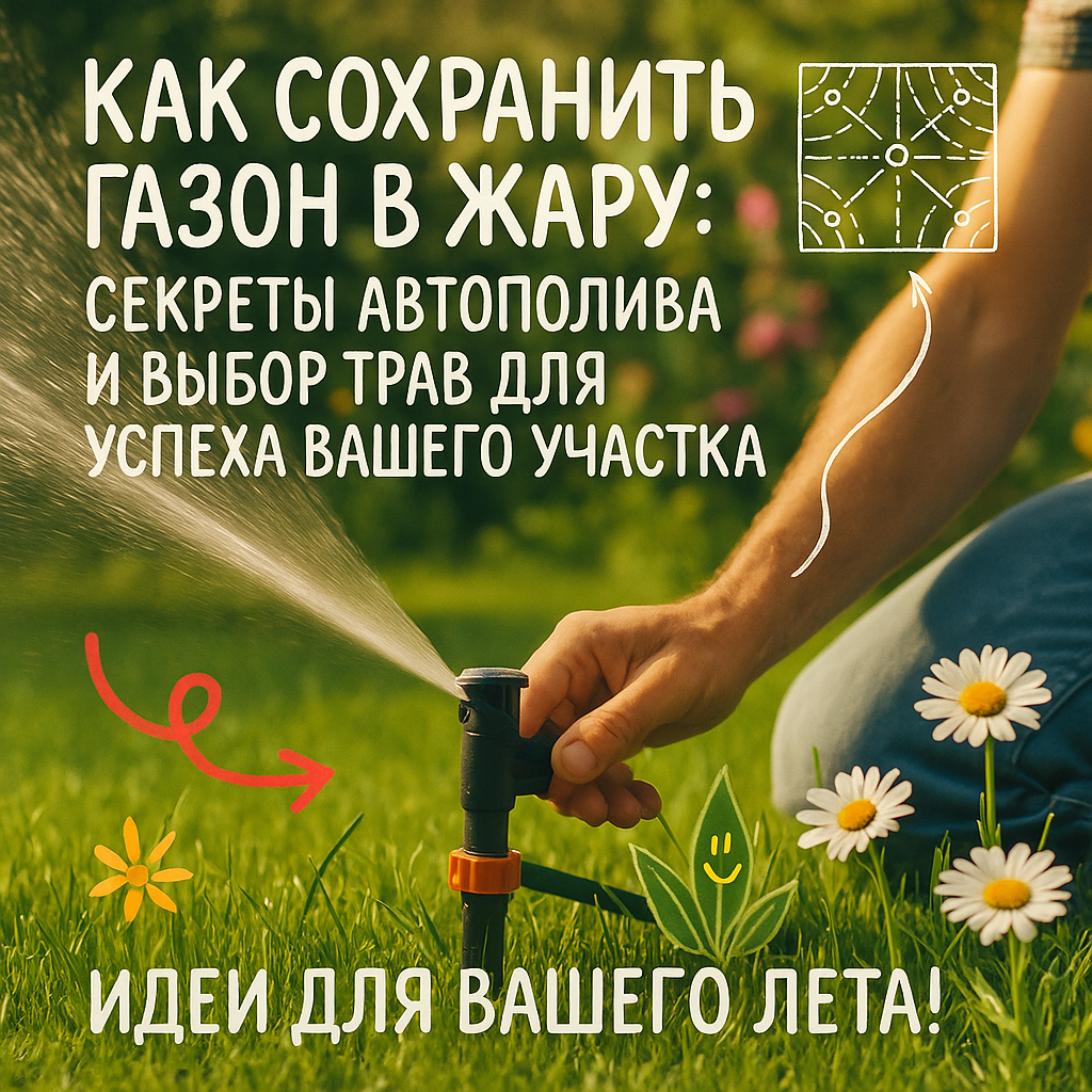    Как сохранить газон в жару: секреты автополива и выбор трав для успеха вашего участка