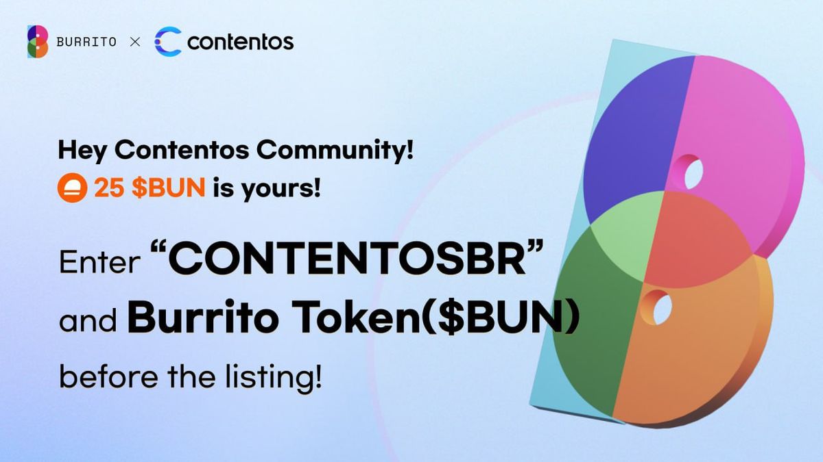 Партнерство "Contentos" и "Burrito Wallet" (корейский проект) промокод на айрдроп 25 BUN токенов