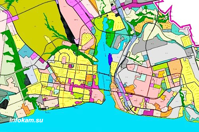    Три моста на генплане Камышина образца 2008 года