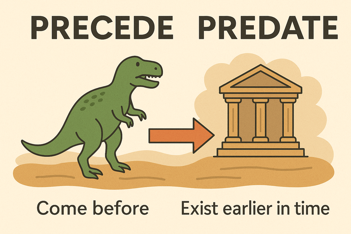 Оба слова переводятся как предшествовать