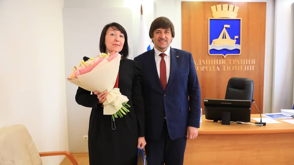 Бывший вице-мэр Тюмени Дина Горковец и глава города Максим Афанасьев.📷Фото: Telegram-канал мэра Тюмени Максима Афанасьева