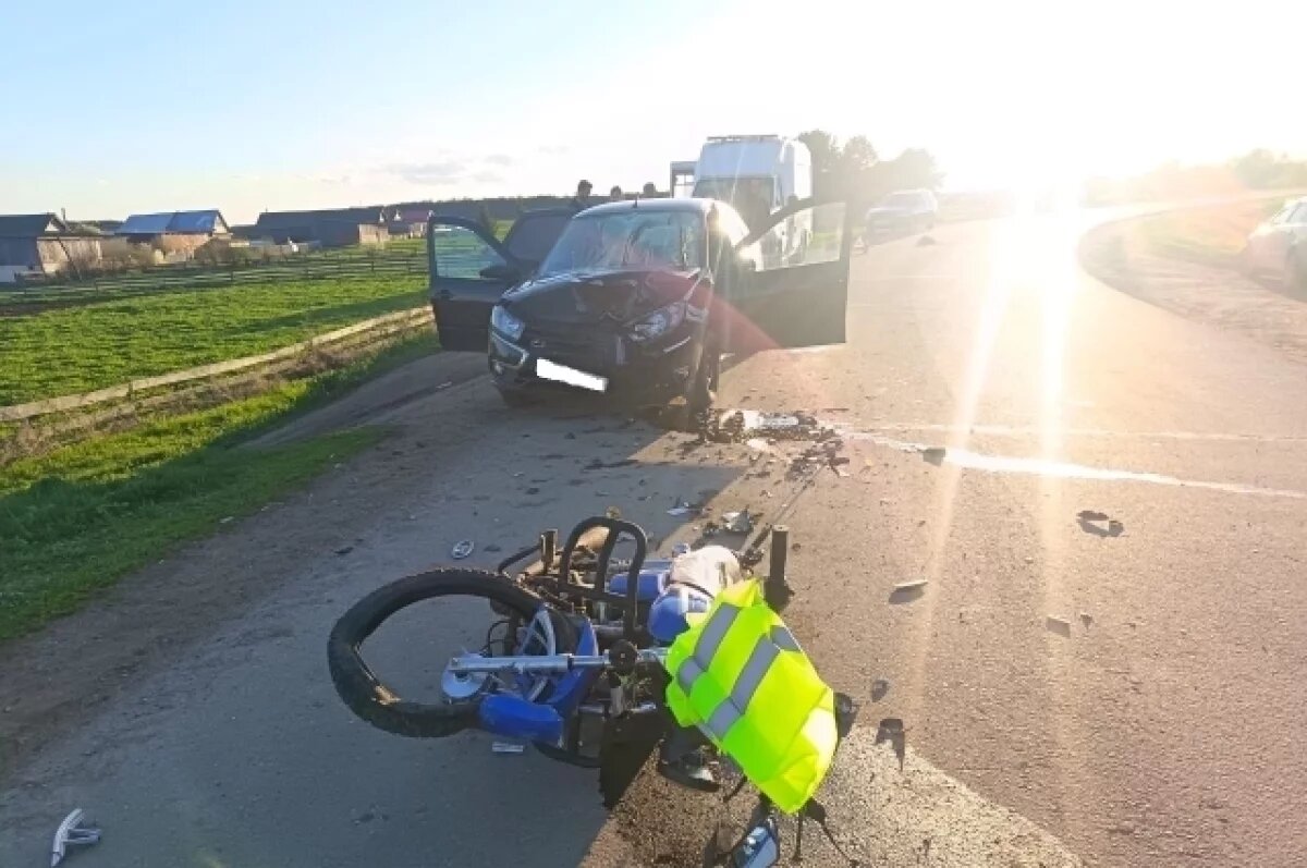    На трассе Р-243 в Удмуртии произошло столкновение мопеда и легковушки