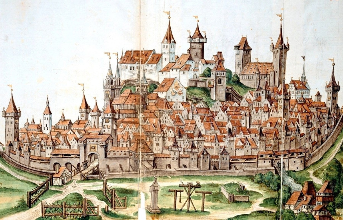 Нюрнберг. Средневековая гравюра.