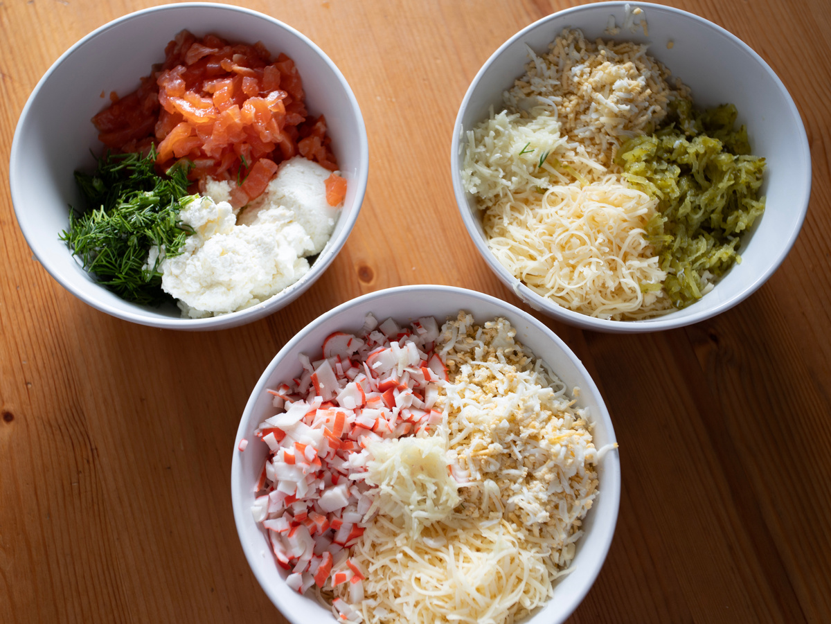 Три вида начинки.