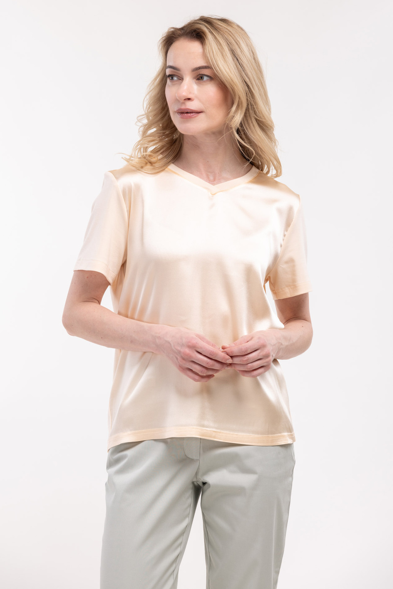 Блузка из шелка и тенселя от KHAN.CASHMERE