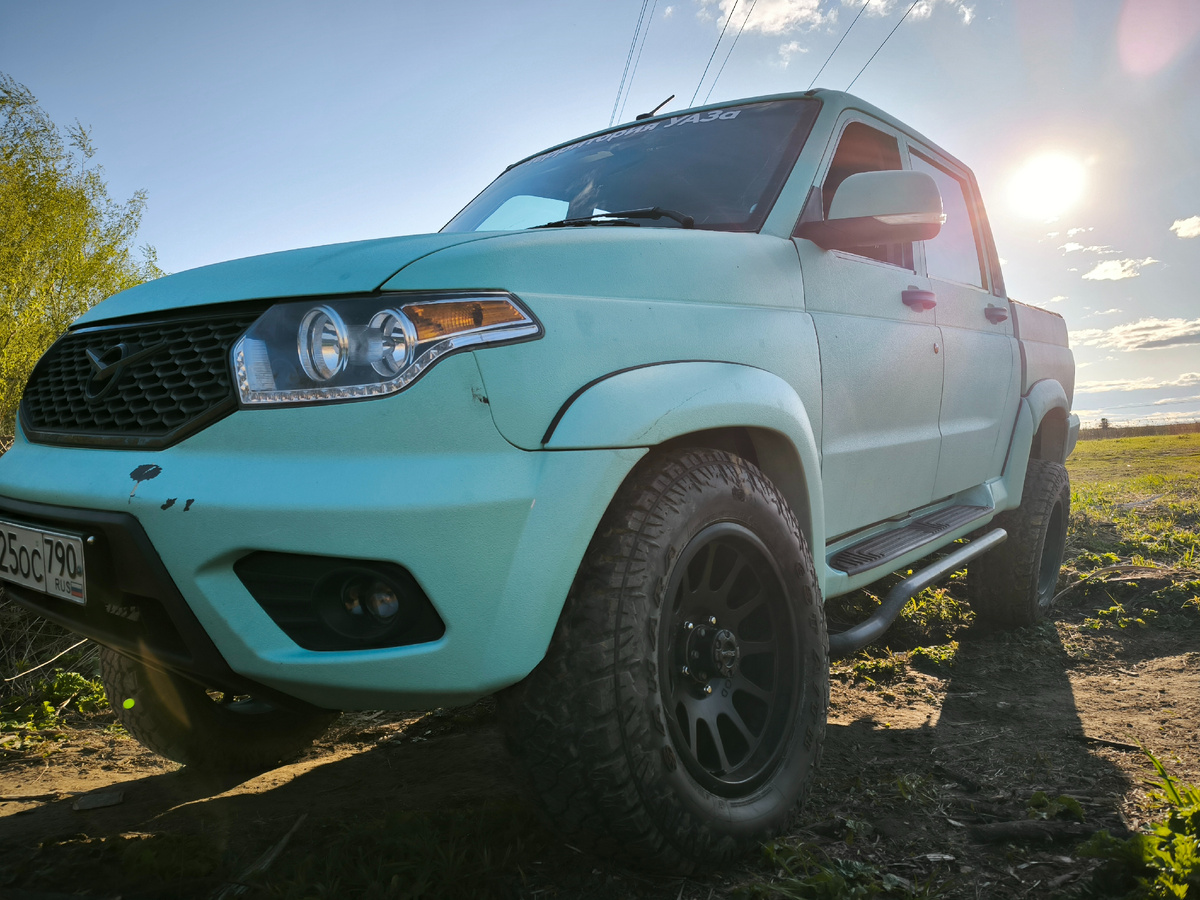 УАЗ пикап на продольных рычагах спереди и сзади и пневмоподушках 160D b 180D