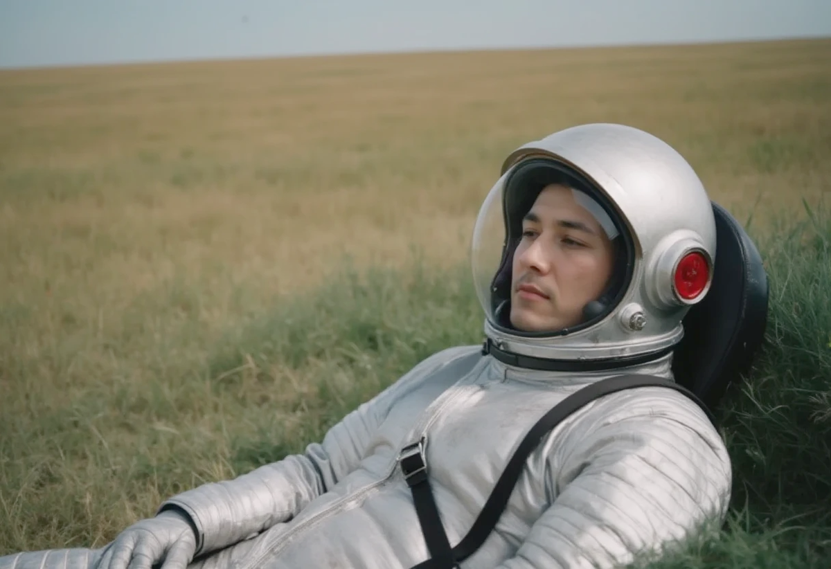 Космонавт в казахской степи?