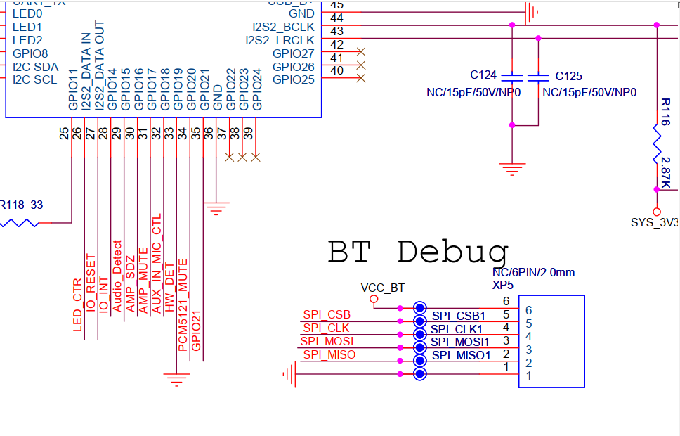 Отладочный порт на плате колонки.
