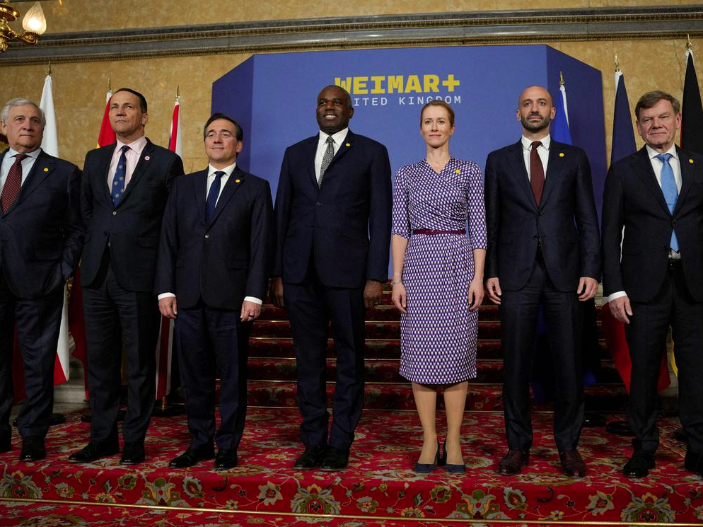 Объединённые против российской агрессии: министры иностранных дел Италии, Польши, Испании, Великобритании, Франции и Германии провели в понедельник в Лондоне переговоры с представителем Европейского союза по вопросам внешней политики и безопасности Каей Каллас о дальнейших мерах © AFP/CARLOS JASSO