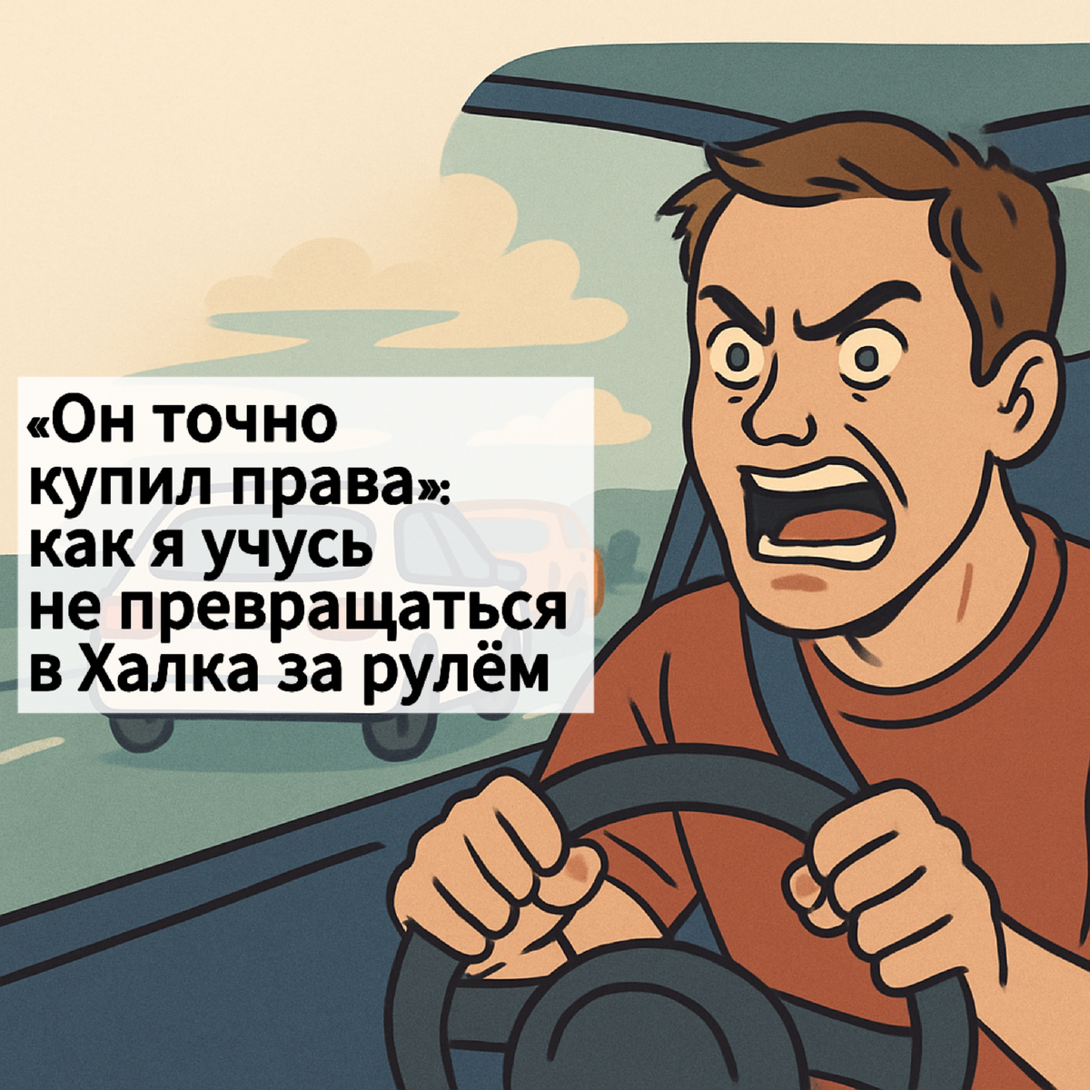 Классическая ситуация, автомобиль пытается залезть в потоке или с обочины в твою полосу, я очень раздражаюсь, но представьте, что он везет свою беременную жену или что-то дома случилось! Да, он ведет опасно, но лучше пропустить.