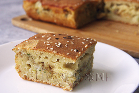 Заливной пирог с рыбой.