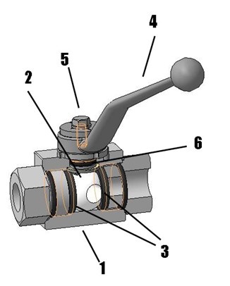 Конструкция крана шарового