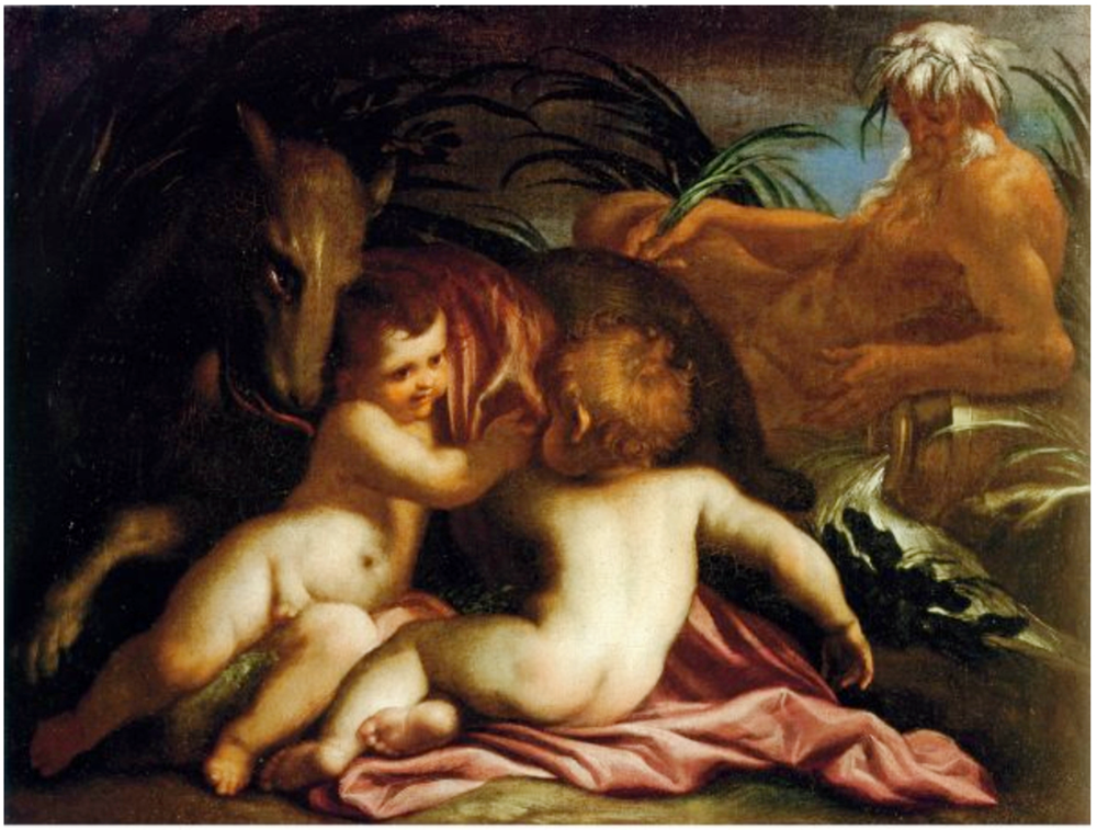 Стефано Камольи. Ромул и Рем под защитой Тибра, 17 в. Частная коллекция