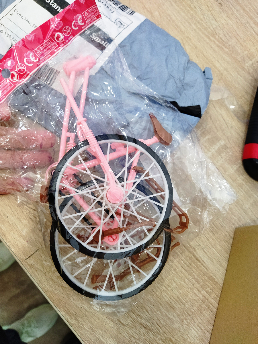 Велосипед для кукол Барби 1:6