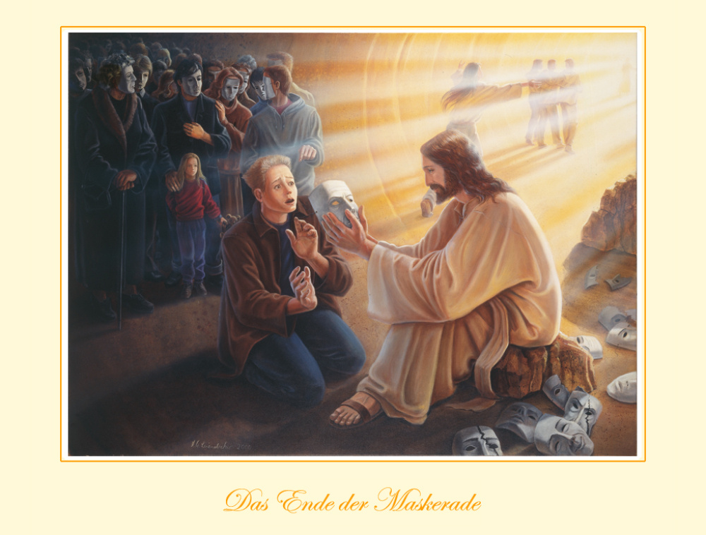 "Спаситесь сначала сами. Пусть войдет Христос в ваше сердце, как вошёл когда-то в моё. И Я буду способен через вас снимать человеческую личину с прекрасных ликов Детей Божьих." Иисус Христос.