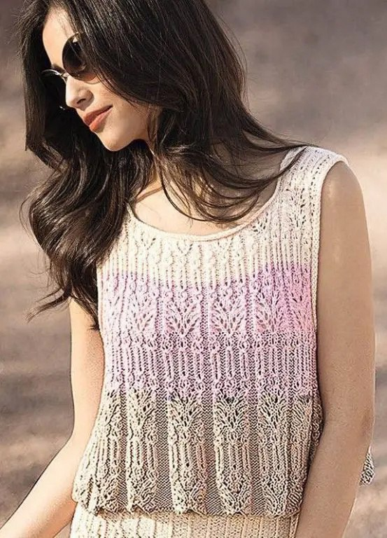 Топ с красивым узором спицами