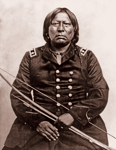 Вождь кайова Спотыкающийся Медведь (1830-1903), фото 1867 г.