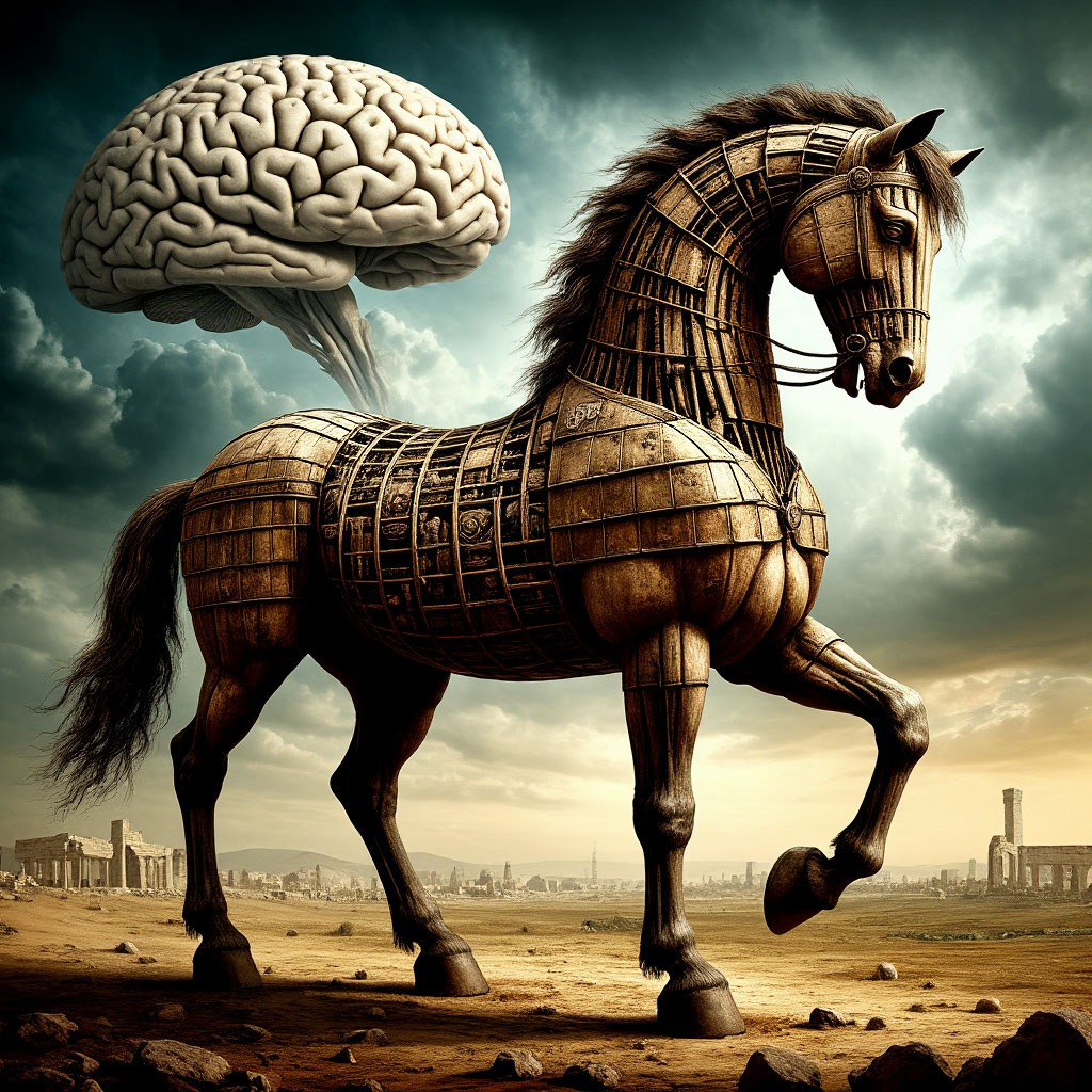 Образно говоря Троянский конь — это мозг. Его мыслительная функция. 