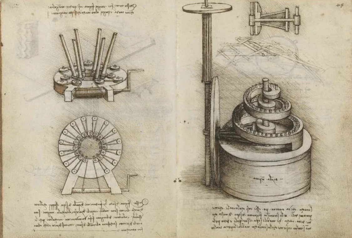 Чертежи Леонардо да Винчи на эту тему