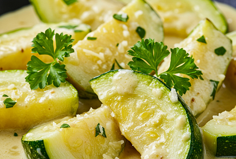 Нежные кабачки в сливочном соусе! Простой и вкусный рецепт!